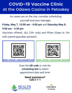 Covid Vaccination Clinic- Odawa Casino Petoskey @ Odawa Casino Petoskey