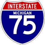 road sign I-75 mi